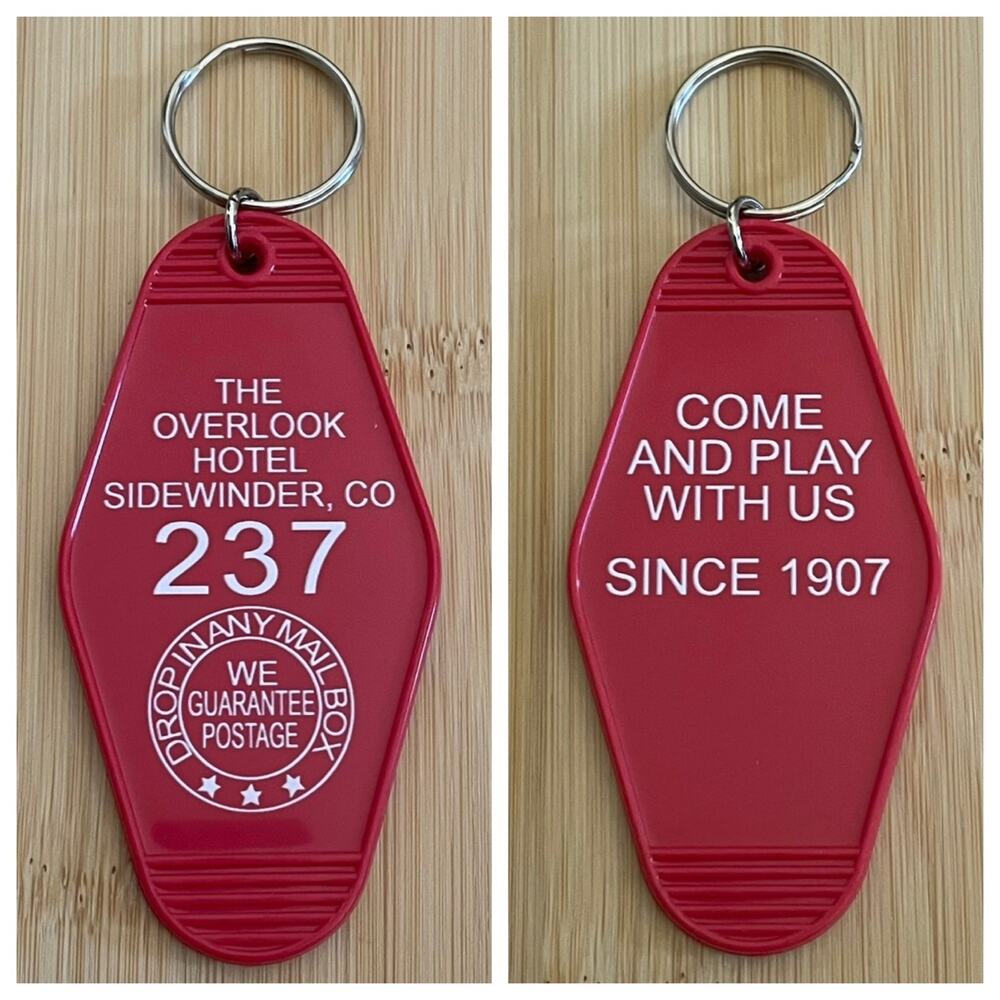 The Shining ~ The Overlook Hotel Retro Motel Keyring ~ Red with White
